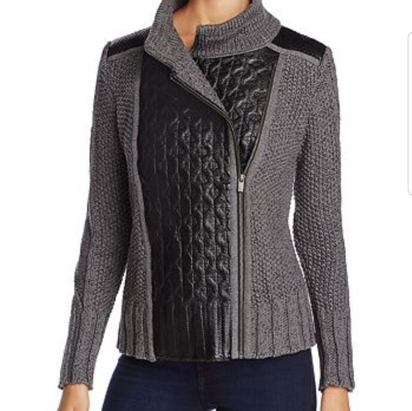 NIC+ZOE Jackets & Blazers - SOLD NIC+ZOE LEATHER AND KNIT MOTO JACKET XS $398